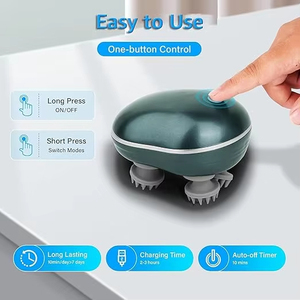 Masseur électrique multifonctionnel pour le cuir chevelu, gratte-tête, masseur de tête à pétrissage intelligent avec lumière rouge - Product Image 2