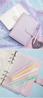 Carnet laser en pvc personnalisé bloc-notes 6 anneaux cahier à feuilles mobiles étudiant kawaii album photo a5 a6 pour carte de jeu photo