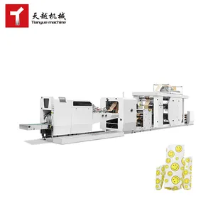 TIANYUE full automatic high speed food paper bag making forming machine with printing for v bottom bags