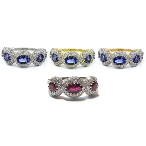 Bijoux fins Fabricants de bijoux élégants 18 carats Bijoux en or blanc massif avec diamant et tanzanite Bagues en saphir pour Donna - Product Image 4