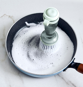 Wholesale Cleaning Brush Press Liquid Kitchen Soap Dispensing Glue Washing Pot Brush