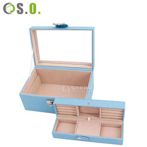 Custom Logo PU Leather jewelry <b>box</b> <b>Ring</b> <b>Box</b> Earring Bracelet Necklace Luxury Mirror Jewelry <b>Box</b> Packaging - Product Image 1