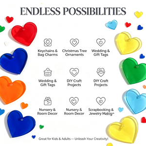 Láminas Acrílicas Transparentes en Forma de Corazón <span class=keywords><strong>con</strong></span> Orificio, Lámina Acrílica de Color Cortada <span class=keywords><strong>con</strong></span> Láser para Manualidades, Llaveros, Adornos para Bodas y Fiestas - Product Image 2