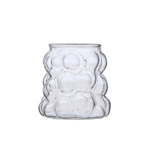 Vaso <span class=keywords><strong>de</strong></span> vidrio <span class=keywords><strong>de</strong></span> borosilicato alto con asa en forma <span class=keywords><strong>de</strong></span> uva para agua, leche, café, ideal para el hogar, fiestas y restaurantes. - Product Image 5