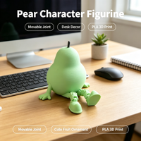 Beweegbare, peer-vormige figuur, 3D-geprint, gearticuleerd fruitfiguur, decoratie voor bureau, tafel of thuis, cadeau