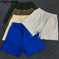 Shorts de sport pour hommes en molleton français 100 % coton 220 g/m² de haute qualité, personnalisés par le fabricant, avec cordon de serrage, pour la course et la gym, idéaux pour l'été