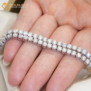 สร้อยคอเทนนิสเพชรทรงคลาสสิคแบบสั่งทำพิเศษจาก Goldleaf ทองคำขาว 10k เพชร D VVS ทรงเหลี่ยม ผลิตในห้องปฏิบัติการ รับรองโดย IGI สำหรับงานแต่งงานและงานหมั้น - Product Image 3