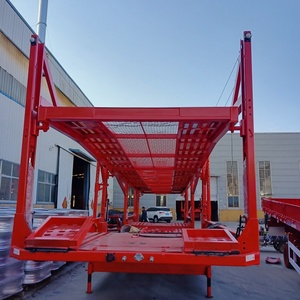 Semi-<span class=keywords><strong>remorque</strong></span> de transport de voitures à double pont 6/8/10 avec 2/3 essieux Suspension pneumatique Matériau en acier Transporteur de voitures Remorques de camions - Product Image 4