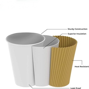 Gobelets à café jetables en papier kraft ondulé 7OZ 250gsm avec logo imprimé offset/flexo - Product Image 3