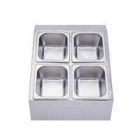 Support pour bac gastronorme 1/6 GN en acier inoxydable pour cuisine commerciale d'hôtel et de restaurant, modèle 4*2 grilles, 67x43x25cm