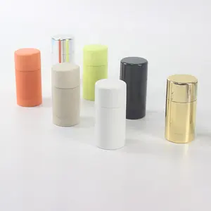 60 ML 2 Oz bahan jerami gandum isi ulang tabung deodoran kosong ramah lingkungan wadah kosmetik plastik silinder