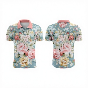 Logo personnalisé OEM imprimé unisexe à fleurs Golf pour polo respirant décontracté maillot à manches courtes pour hommes et femmes grande taille - Product Image 1