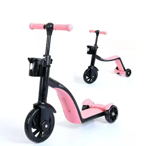 Scooter de juguete estándar CE barato para niños y niñas scooter de dibujos animados para niños con asiento 4 ruedas 3 en 1 scooter de bebé para niños