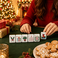 Ensemble de Mahjong Américain Festif de Noël, 160 Tuiles, Motif Casse-Noisette, Mahjong en Acrylique Gravé Personnalisé pour Club Social