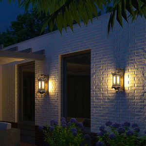 Outdoor Waterproof Marble Chinese Square Courtyard Corridor Scape Community Hotel Wall Lamp PC Body LED <b>Light</b> Source Cylinder - Product Image 4