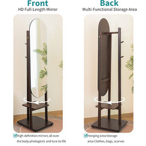 <span class=keywords><strong>Perchero</strong></span> de Madera Moderno Personalizado con <span class=keywords><strong>Espejo</strong></span> y Ruedas - Product Image 5