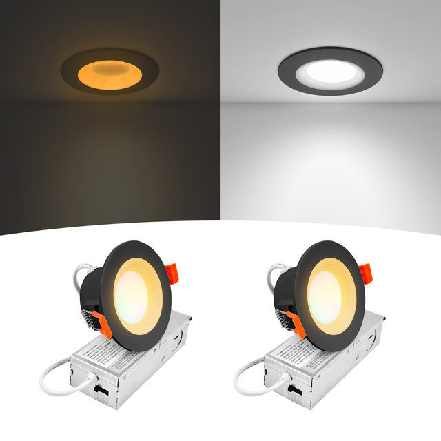 USA Stock LED Panel Light  5CCT Selectable  Anti-Glare Recessed Downlight with Night Light  Energy Efficient Home Lamp  ETL