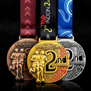 免费设计高品质2D 3D金银铜跑马拉松金属工艺品运动会定制奖牌 - Product Image 1