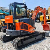 Mini-excavatrice hydraulique Hitachi ZX50 d'occasion de 5 tonnes, d'origine japonaise, avec moteur et boîte de vitesses, modèle 2024, à vendre