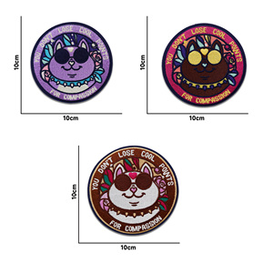 Tùy Chỉnh Thiết Kế Động Vật Trái Tim Mèo Phim Hoạt Hình Thêu Các Bản Vá Lỗi Vòng Khâu Biên Giới Sew-On Sắt-On Cho Mũ Làm Với <span class=keywords><strong>Chenille</strong></span> Vải - Product Image 4