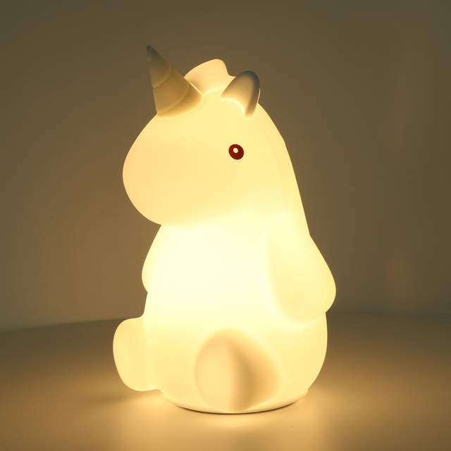 Children's unicorn Creative Animal Touch Control Silicone Lamp USB Rechargeable Bedroom Night Silicon Night Light for Kids