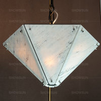 Nouvelle collection de lustres en pierre de luxe, lustre moderne unique de forme polygonale, luminaire suspendu pour bar, îlot de cuisine, chambre à coucher