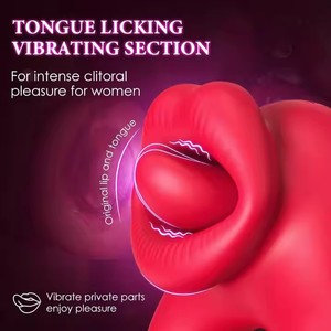 Couple Sex Toys Male <strong>Cock</strong> <strong>Ring</strong> &amp; Female Clitoral <strong>Vibration</strong> Tongue Licking <strong>Vibrator</strong> Penis Lock &amp; Female Clitoris Stimulator - Product Image 3