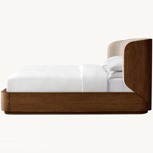 Modern Vintage Solid Wood <b>Frame</b> Bedroom Furniture Box Bed Design Upholstered Wooden Beds OID-0137RE Wooden Beds OID-0137RE - Product Image 3