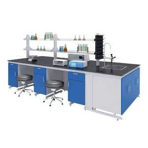 โต๊ะปฏิบัติการเหล็กเต็มรูปแบบ, โต๊ะขอบเหล็กและไม้, โต๊ะกลาง, โต๊ะทดสอบในห้องปฏิบัติการ, โต๊ะปฏิบัติการ - Product Image 1