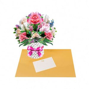 Vente en gros d'usine, artisanat en papier, fleurs découpées au laser en 3D, grand bouquet pour la fête des mères - Product Image 2