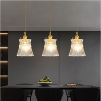 Lampe suspendue de chevet en cuivre de style américain, petite, de luxe, pour café, bar, restaurant, style postmoderne