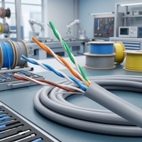 Cable de Red Cat5e Sólido de 23 AWG, Azul/Blanco/Negro/Blanco, PVC PE, 300 m, 24 Hilos, UTP/FTP/SFTP, Embalaje para Uso en Telecomunicaciones, CE, de Fábrica China
