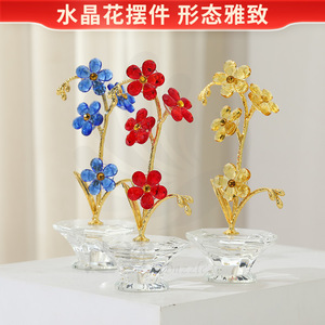 Ornements floraux en verre cristal « Ne me quitte pas », décorations artistiques faites à la main pour cadeaux, cadeau d'anniversaire - Product Image 3