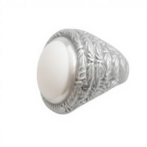 Anillo de Plata con Piedra Blanca, Diseño de Una Sola Piedra, Joyería para Mujer, Regalo de Boda, Hecho de Plata de Ley 925 - Product Image 1