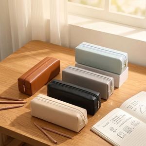 <b>Large</b> Capacity Modern PU Leather Portable Pencil Case <b>Box</b> for Student Use High-End Feel Customizable Dirt-Resistant - Product Image 1
