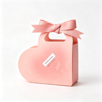 Boîte cadeau rigide à fermeture magnétique en forme de cœur romantique, logo UV quadricolore, ruban pour la Saint-Valentin, anniversaire, bijoux, parfum