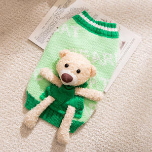 Small Dog Pet Cat <span class=keywords><strong>Clothes</strong></span> Outono e inverno Warm Knitted Bear Letter Sweater Espessado para conforto para feriados de Natal - Product Image 6