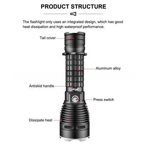 Luz <span class=keywords><strong>DE</strong></span> <span class=keywords><strong>BUCEO</strong></span> <span class=keywords><strong>DE</strong></span> ALUMINIO recargable <span class=keywords><strong>de</strong></span> grado profesional IP68 impermeable LED Handtorch Spotlight USB 1000 lúmenes energía <span class=keywords><strong>de</strong></span> emergencia - Product Image 4