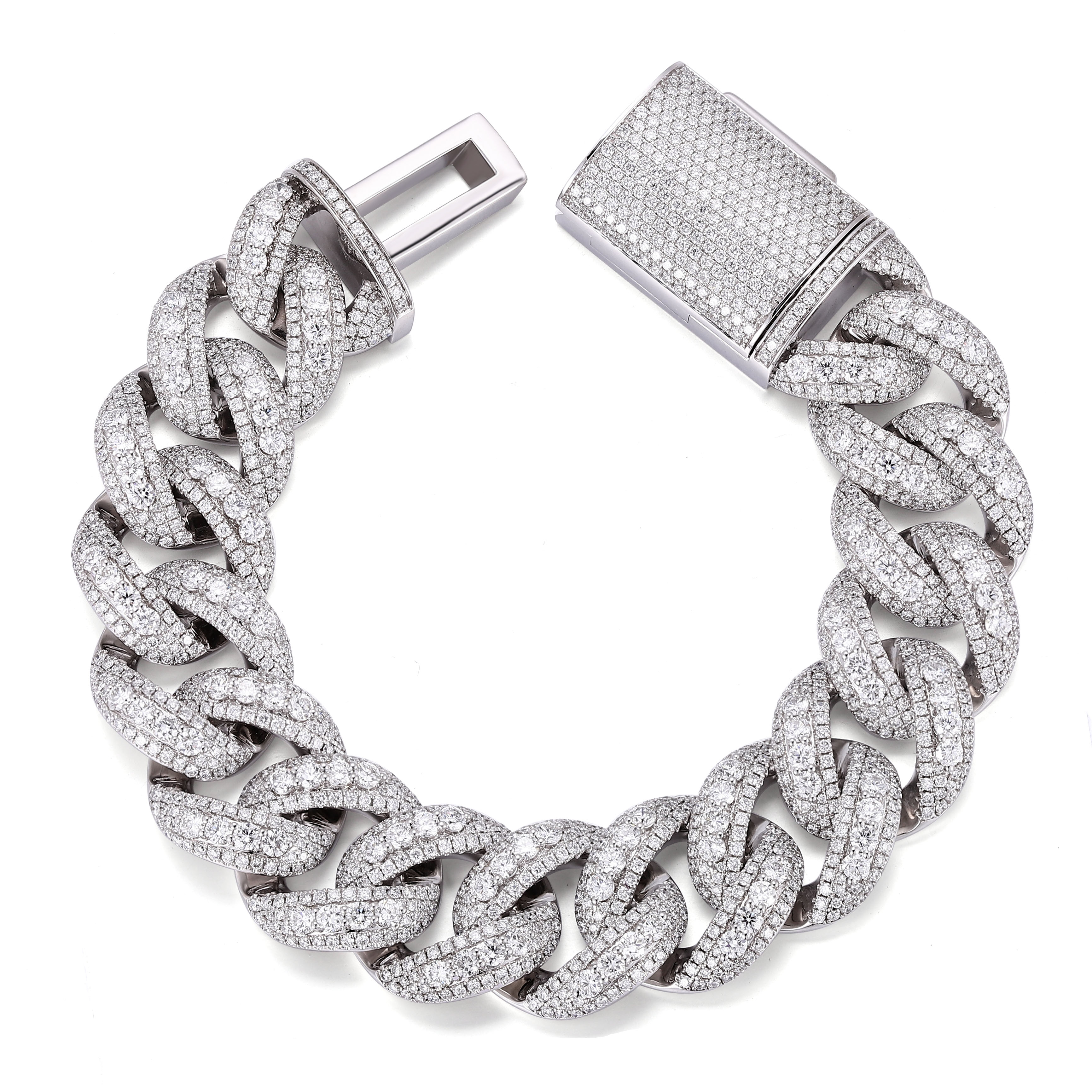 Diamante lab-grown in oro bianco 10K da 20 mm