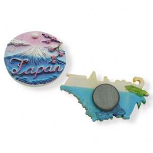 Magnifiques aimants de réfrigérateur en résine 3D personnalisés avec les noms des pays d'Asie, souvenirs touristiques - Product Image 3