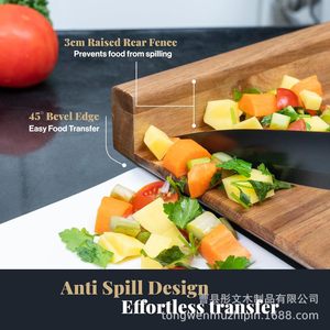 Solid Wood One Handed Cutting Board Rectangle Anti Slip Kitchen Tool For Disabled People <b>Wooden</b> Vegetable Chopping <b>Block</b> - Product Image 2