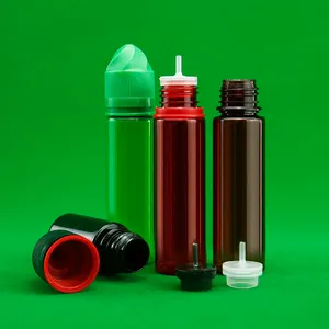 Venta caliente 30ml Pet Squeeze Bottle Oil Juice Refill Bottle 60ml 100mL Eye Liquid Dropper Bottle con tapa a prueba de niños