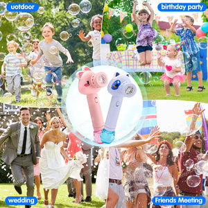 เครื่องทำฟองสบู่รูปกระต่าย/กวาง/สุนัขจิ้งจอก/แพนด้า ดีไซน์เก๋ พร้อมไม้พลาสติก ของเล่นกลางแจ้งสำหรับฤดูร้อน - Product Image 4
