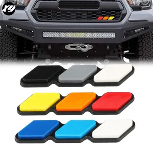 Tri-color Exterior Front Grille Badge Car Emblem For Toyota Tacoma TRD 4 Runner Tundra Tantu DRL Sequoia Rav4 Lander LED Lamp