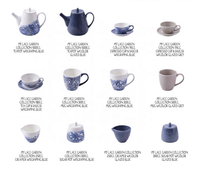 Ensemble de café du matin en céramique peinte à la main de style japonais, ensembles cadeaux, design traditionnel bleu unique, tasse en porcelaine