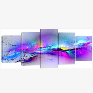 Colors Large Canvas Prints Wall Art Purple Abstract Landscape Pictures Paintings for Bedroom Living Room Home Decorations