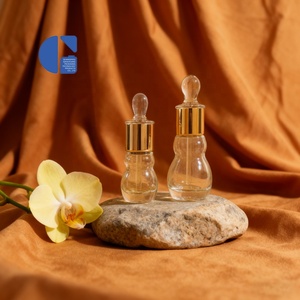 6ml 12ml zucca a forma <span class=keywords><strong>di</strong></span> piccolo <span class=keywords><strong>vetro</strong></span> trasparente profumo bottiglia <span class=keywords><strong>di</strong></span> olio essenziale con gocciolamento Stick dorato tappo a vite - Product Image 1