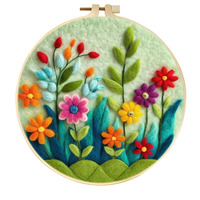 Kit de Bricolage en Feutre de Laine ChangxuTextile, Peinture Décorative Temu, Ornement Artistique Anti-Stress à Piquer, Style Loisirs à Domicile