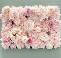 Dinding Bunga Artifisial Pernikahan Mawar Peony Hydrangea Sutra Buatan Tangan Gaya Modern Ramah Lingkungan Tahan Lama Latar Belakang