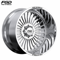 Jantes de camion FGD Polish 24x12 24x14 26x14 26x16 concaves forgées 8x6.5 8x165.1 8x170 polies avec enjoliveurs flottants pour TOYOTA TACOMA